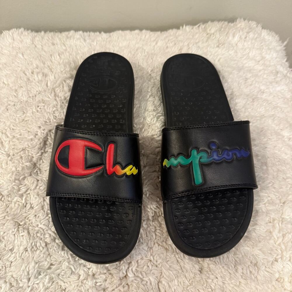 Champion Women's Super Slide Split Script Slides